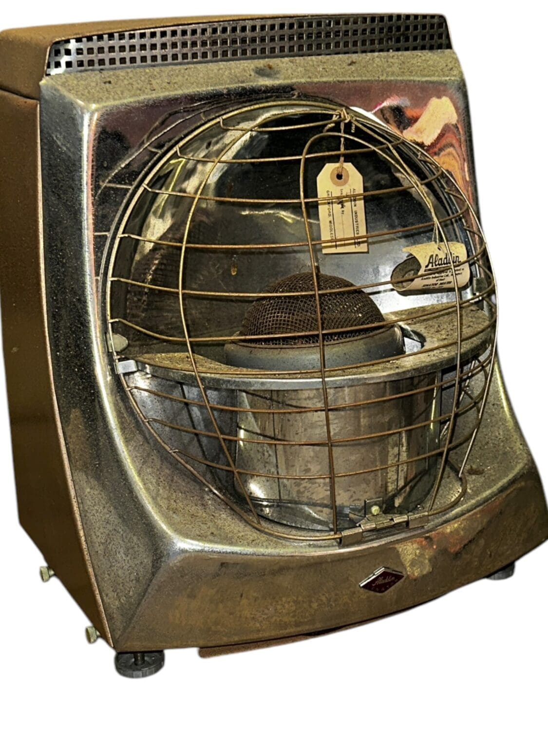 THB14030 Aladdin senator paraffin heater gilt and chrome with