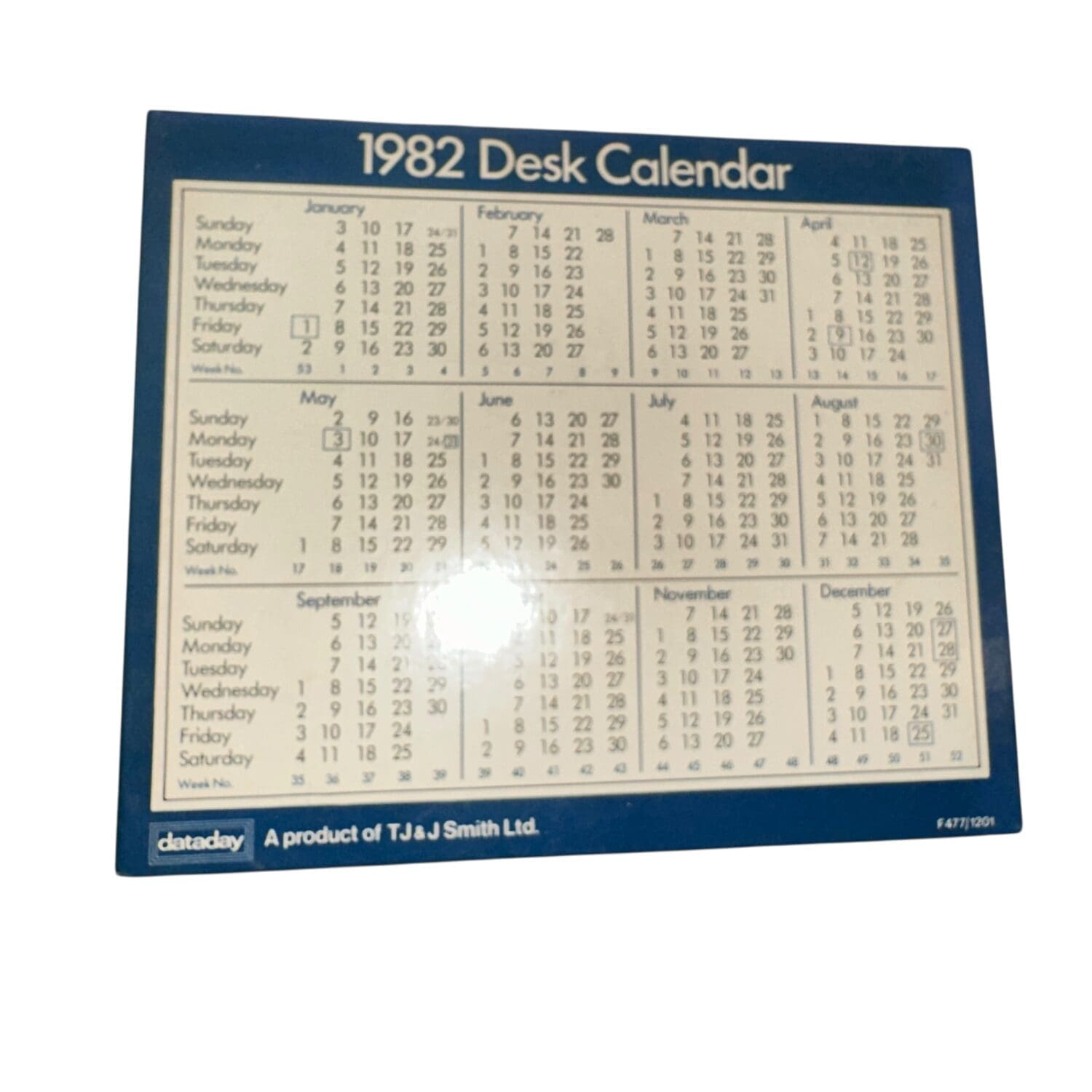 THB14968 Desk calendar 1980s assorted • Trevor Howsam Limited (Boston)